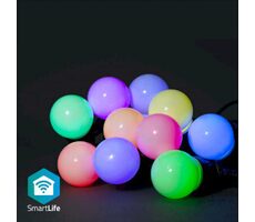 Nedis Dekoratívne Svetlá SmartLife / Party Lights / Wi-Fi / biela / RGB / 10 LED's / 9.00 m / Android 