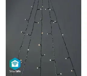 Nedis Vianočné Osvetlenie SmartLife / Strom / Wi-Fi / Teplé až chladné biele / 200 LED's / 20.0 m / 5 x 4 m / Android & iOS