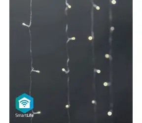 Nedis Vianočné Osvetlenie SmartLife / Záves / Wi-Fi / Teplá biela / 200 LED's / 3.00 m / Android & iOS