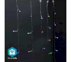 Nedis Vianočné Osvetlenie SmartLife / Záves / Wi-Fi / RGB / 180 LED's / 3 m / Android & iOS