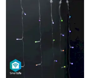Nedis Vianočné Osvetlenie SmartLife / Záves / Wi-Fi / RGB / 180 LED's / 3 m / Android & iOS