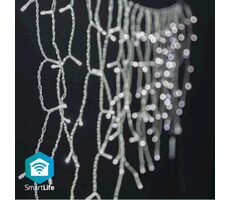 Nedis Vianočné Osvetlenie SmartLife / Rampouch / Wi-Fi / Studená biela / 400 LED's / 8.00 m / Android & iOS
