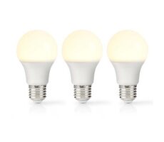 Nedis LED žiarovka E27 / A60 / 8.0 W / 806 lm / 2700 K / Teplá biela / Retro štýl / Matné / 3 ks