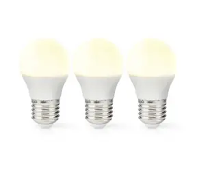Nedis LED žiarovka E27 / G45 / 4.9 W / 470 lm / 2700 K / Teplá biela / Retro štýl / Matné / 3 ks