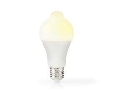 Nedis LED žiarovka E27 / A60 / 8.5 W / 806 lm / 3000 K / biela / Retro štýl / Matné / Detekcia pohybu / 1 ks