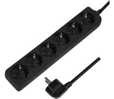 LogiLink LPS238B čierna / Predlžovací prívod 230V / 1.5m / 6 zásuviek