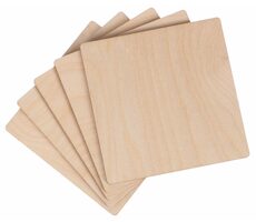 SIXTOL Creative WOOD SET 5 / Drevené doštičky / 10 x 10 cm 