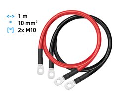 Avacom KBL-1M10-Q10Q10D / prepojovací kábel / 10mm2 / 1m / 2x očko M10 / 2 kusy