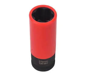 QUATROS Nástrčná hlavica pre rázové uťahovače / 1/2" / 21 mm / s krytkou na ALU 