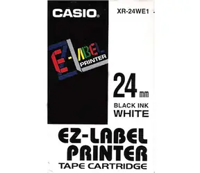 CASIO originálna páska do tlačiarne štítkov CASIO XR-24WE1 / čierna tlač / biely podklad / nelaminovaná / 8m / 24mm