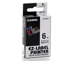 CASIO originálna páska do tlačiarne štítkov CASIO XR-6WE1 / čierna tlač / biely podklad / nelaminovaná / 8m / 6mm