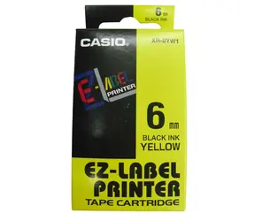 CASIO originálna páska do tlačiarne štítkov CASIO XR-6YW1 / čierna tlač / žltý podklad / nelaminovaná / 8m / 6mm