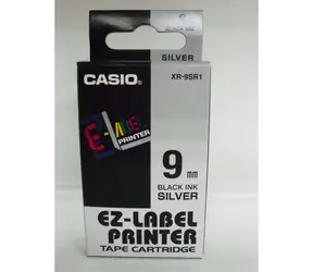 CASIO originálna páska do tlačiarne štítkov CASIO XR-9SR1 / čierna tlač / strieborný podklad / nelaminovaná / 8m / 9mm