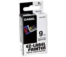 CASIO originálna páska do tlačiarne štítkov CASIO XR-9WE1 / čierna tlač / biely podklad / nelaminovaná / 8m / 9mm