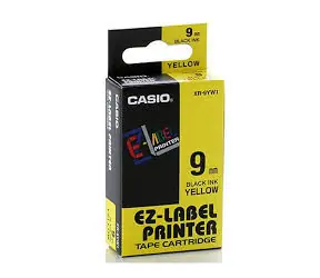 CASIO originálna páska do tlačiarne štítkov CASIO XR-9YW1 / čierna tlač / žltý podklad / nelaminovaná / 8m / 9mm