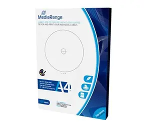 MediaRange CD &amp; DVD &amp; Blu-ray High-Glossy etikety 15mm - 118mm 50 listov (100 etikiet)