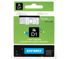 Dymo páska D1 12mm x 7m biela na priehľadné