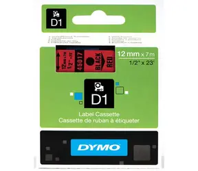 Dymo páska D1 12mm x 7m čierna na červené