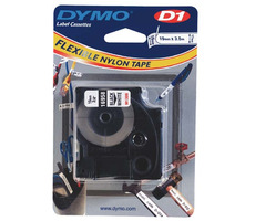 Dymo originálna páska do tlačiarne štítkov 19mm x 3.5m / čierna tlač / biely podklad / D1 špeciálna - flexibilná