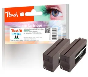 Peach remanufactured alternatívny cartridge HP 711XL (CZ133A) TwinPack čierna / 2x84 ml / new chip