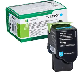 Lexmark C242XC0 Extra HC originálny vratný toner modrá / pre MC2640adwe &amp; C2535dw &amp; MC2535adwe / 3.500 strán
