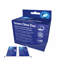 AF Screen-Clene Duo - Antistatické čistiace obrúsky na obrazovky suchý & mokrý / (20+20ks)
