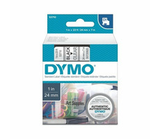 Dymo D1 originálna páska do tlačiarne štítkov 24mm x 7m / čierna tlač na priehľadnom podklade