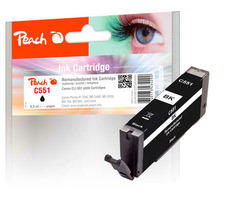 Peach CLI-551BK alternatívny cartridge čierna / Pixma MG5450 / 8.5ml