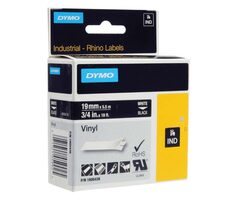 Dymo originálna páska do tlačiarne štítkov 19mm x 5.5m (čierny podklad) / biela tlač / D1 / vinyl