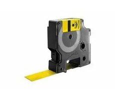 Dymo originálna páska do tlačiarne štítkov 6mm x 1.5m (žltý podklad) / čierna tlač / RHINO