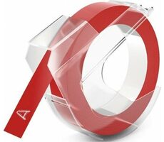 Dymo originálna páska do tlačiarne štítkov 9mm x 3M (červený podklad) / biela tlač / 3D