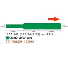 NIIMBOT štítky na káble 12.5 x 74+35 pre D11 a D110 zelená / 65ks 