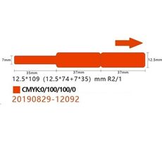 NIIMBOT štítky na káble 12.5 x 74+35 pre D11 a D110 červená / 65ks 