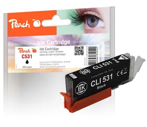 Peach C530/531 alternatívna atramentová kazeta foto čierna / pre Pixma TS 8700 &amp; Pixma TS 8750