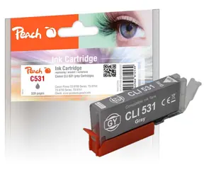 Peach C530/531 alternatívna atramentová kazeta šedá / pre Pixma TS 8700 &amp; Pixma TS 8750