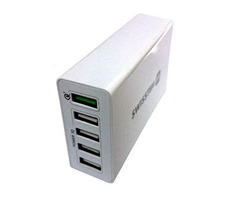 Swissten Sieťová adaptér QUALCOMM 3.0 Quick charge + SMART IC 5x USB 50W biela