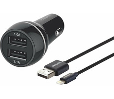 Philips CL Car Charger 2x USB čierna / 3.1A / Lightning / MFI certifikácia