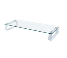 Connect IT CI-1135 biela / Multifunkčný sklenený podstavec pod monitory / 560 x 210 x 80 mm / Nosnosť: 20kg