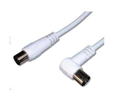 PremiumCord TV kábel M - F konektor 90 ° 2m / 75 Ohm