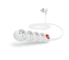 CONNECT IT predlžovací kábel 230V 4 zásuvky 3 ms vypínačom biela