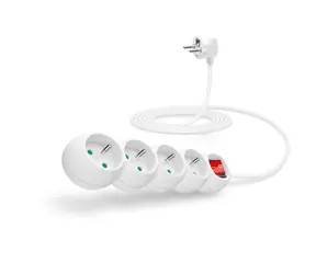 CONNECT IT predlžovací kábel 230V 4 zásuvky 3 ms vypínačom biela