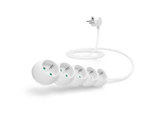 Connect IT predlžovací kábel 230V 5 zásuviek 2 m bez vypínača biela
