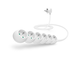 Connect IT predlžovací kábel 230V 6 zásuviek 2 m bez vypínača biela