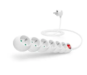 CONNECT IT predlžovací kábel 230V 6 zásuviek 2 ms vypínačom biela