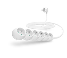 CONNECT IT predlžovací kábel 230V 6 zásuviek 5 m bez vypínača biela
