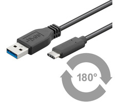MicroConnect USB3.1 C (M) - USB3.0 A (M) 1m čierna