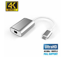 PremiumCord Prevodník USB 3.1 (USB-C) na mini DisplayPort / rozlíšenie 4K / 2K@60Hz / strieborná
