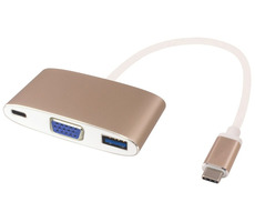 PremiumCord Prevodník USB3.1 na VGA + USB3.0 + PD / USB Power Delivery