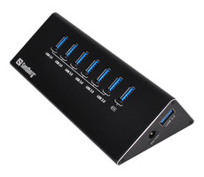 Sandberg USB 3.0 HUB / porty 6 +1 / čierny