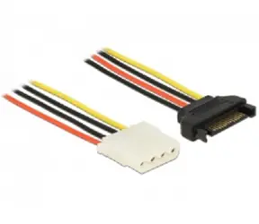 DeLock adaptér SATA 15pin samec -> Molex 4 pin samica / 20cm